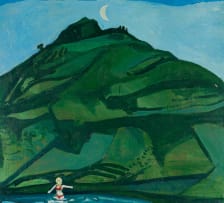Hilary Graham; Figure in a Green Mountainous Landscape