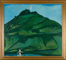 Hilary Graham; Figure in a Green Mountainous Landscape