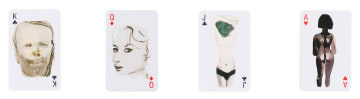 Marlene Dumas and Andries Botha; Dangerous Women Defeated Men, set of playing cards