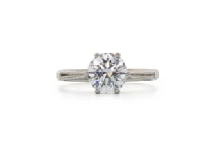 Platinum diamond solitaire ring