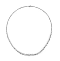 18k white gold diamond tennis necklace