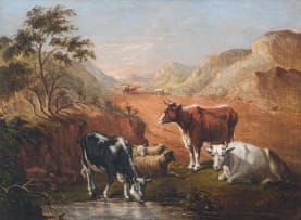 Frederick Timpson I'Ons; A scene near the Kariega River in the Albany District, Grahamstown