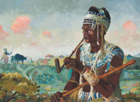 George Milwa Mnyaluza Pemba; Man Smoking a Pipe