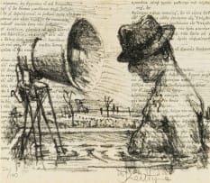 William Kentridge; Untitled (Man and Megaphone)