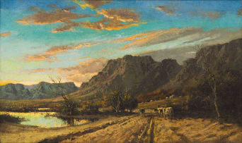 Tinus de Jongh; Landscape with Cows