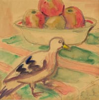 Maggie Laubser; Bird with Bowl of Apples