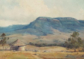 Christopher Tugwell; Landscape with Hut and Mountain in the Distance