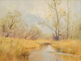 Christopher Tugwell; Trees by a Stream