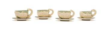 Ardmore Ceramic Studio; Hornbill tea set with four cups