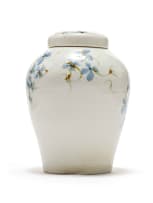 Tim Morris; Lidded ginger jar with blue floral motif