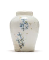 Tim Morris; Lidded ginger jar with blue floral motif