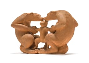 Delise Reich; Creatures tussling with infant