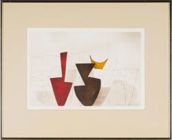 Hannes Harrs; Abstract Composition with Red, Brown and Ochre Forms