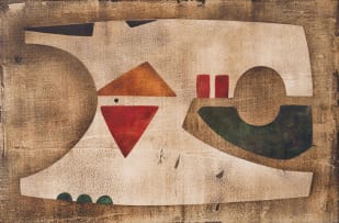 Hannes Harrs; Abstract Composition with Red Triangles