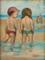 Amos Langdown; Children Wading