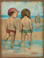 Amos Langdown; Children Wading