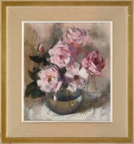 Irmin Henkel; Roses in a Round Vase