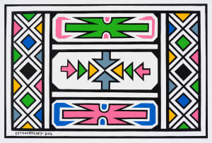 Esther Mahlangu; Untitled 2014