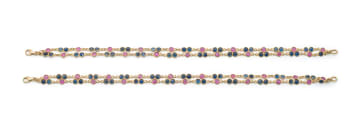 18k yellow gold multi sapphire bracelet