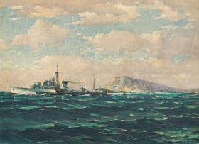 Nils Andersen; HMS Saumarez Leaving Durban