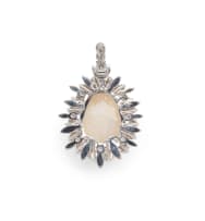 17k white gold opal and diamond pendant