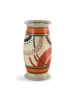 Clarice Cliff; Bizarre vase with 'Red Carpet' pattern