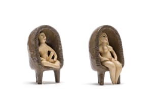 John Leask Nowers; A pair of seated nude figures