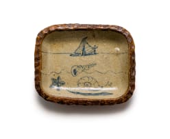 Hylton Nel; Rectangular dish with boat, shells and snail