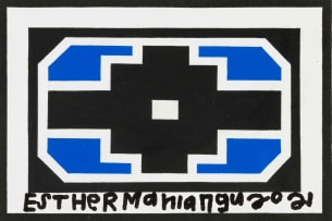 Esther Mahlangu; Untitled (Blue and Black Pattern)