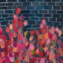 Nabeeha Mohamed; Flowers against a Brick Wall