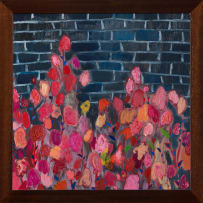 Nabeeha Mohamed; Flowers against a Brick Wall