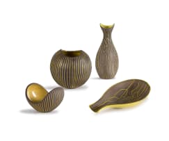 Hjordis Oldfors; Set of three bowls and a vase from the 'Koko' and 'Lian' series