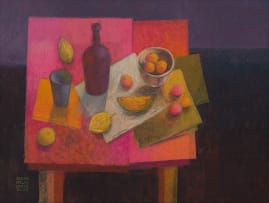 Susan Helm Davies; Still Life with Violet Sky