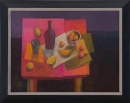 Susan Helm Davies; Still Life with Violet Sky