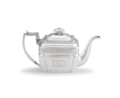 George III silver teapot, Thomas Law & Co, Sheffield, 1805