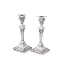 A pair of Edwardian candlesticks, Walter Latham & Son, Sheffield, 1908