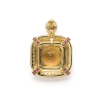 18k yellow gold citrine and tourmaline pendant