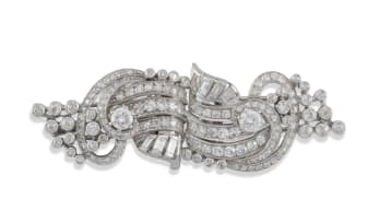 Platinum diamond brooch