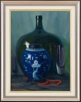 Willem Hermanus Coetzer; Still Life with China, Glass and Amber