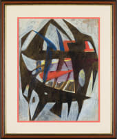 Armando Baldinelli; Angular Abstract with Black and Red