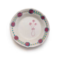 Hylton Nel; Bowl with a check motif and a vase of flowers I