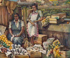 Joan Wright; Fruit and Flower Sellers