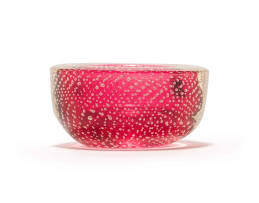 Galliano Ferro pink cased Murano glass bowl