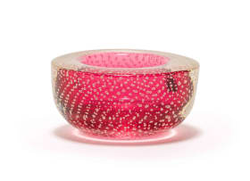 Galliano Ferro pink cased Murano glass bowl