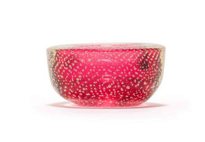 Galliano Ferro pink cased Murano glass bowl