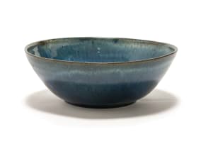 Linn Ware/ Ceramic Studio; Large blue bowl