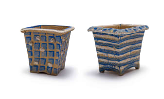 Hylton Nel; Planter with blue and white patterns, two