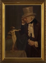 John Ferguson; Gentleman in a Top Hat Viewing a Sculpture