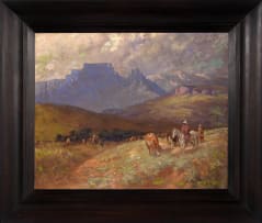 Allerley Glossop; Drakensberg Landscape with Horse and Cattle