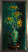 Vladimir Tretchikoff; Chrysanthemums in an Oriental Vase